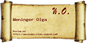 Weninger Olga névjegykártya