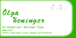 olga weninger business card